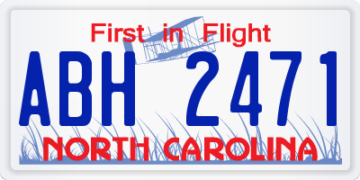NC license plate ABH2471