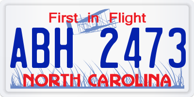 NC license plate ABH2473