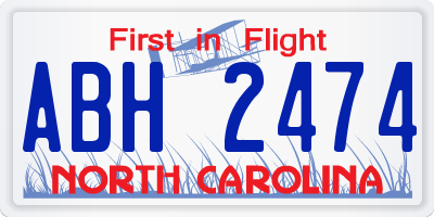 NC license plate ABH2474