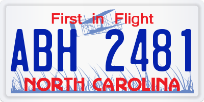 NC license plate ABH2481