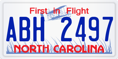 NC license plate ABH2497