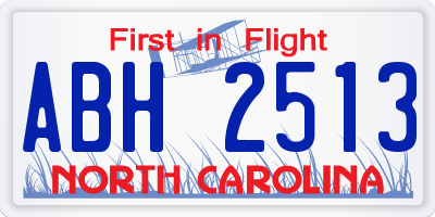 NC license plate ABH2513