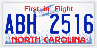 NC license plate ABH2516