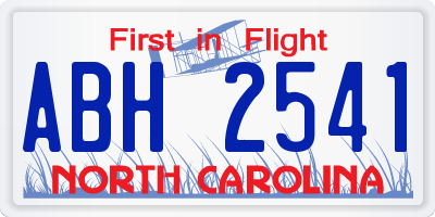 NC license plate ABH2541