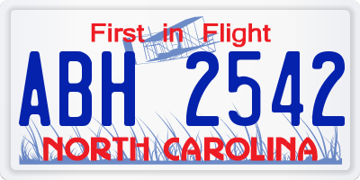 NC license plate ABH2542