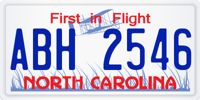 NC license plate ABH2546