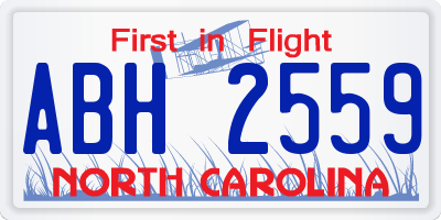 NC license plate ABH2559