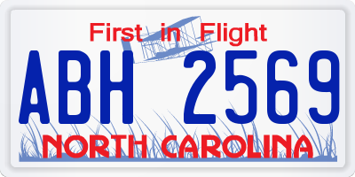NC license plate ABH2569