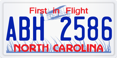 NC license plate ABH2586