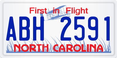 NC license plate ABH2591