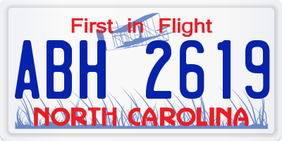 NC license plate ABH2619