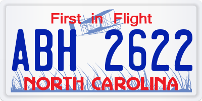 NC license plate ABH2622