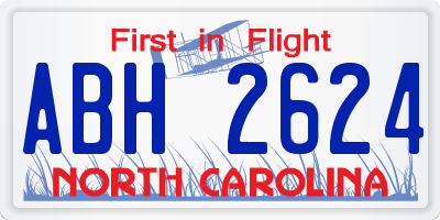 NC license plate ABH2624