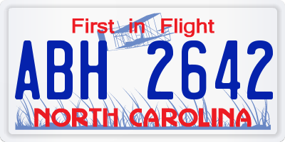 NC license plate ABH2642