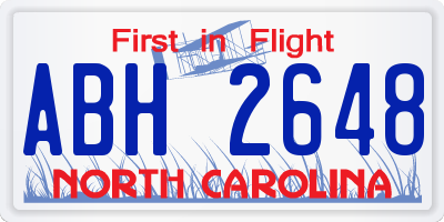 NC license plate ABH2648
