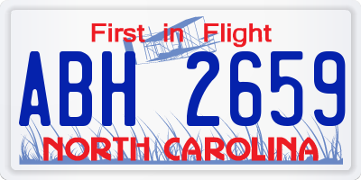 NC license plate ABH2659