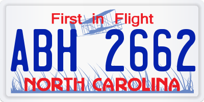 NC license plate ABH2662