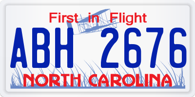 NC license plate ABH2676