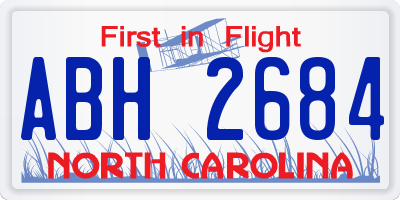 NC license plate ABH2684