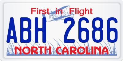 NC license plate ABH2686
