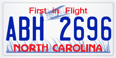 NC license plate ABH2696