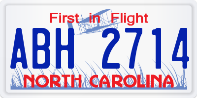 NC license plate ABH2714