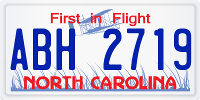 NC license plate ABH2719