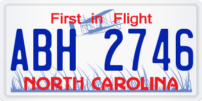 NC license plate ABH2746