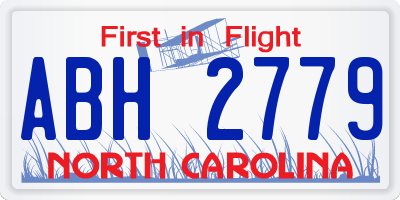 NC license plate ABH2779