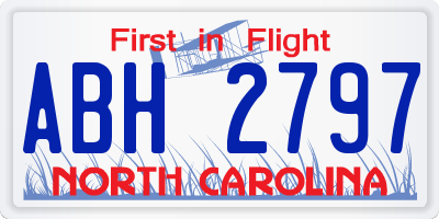 NC license plate ABH2797