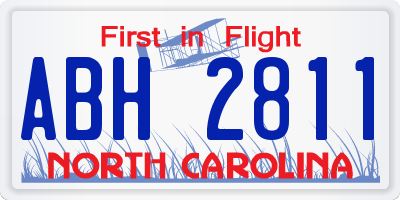 NC license plate ABH2811