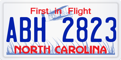NC license plate ABH2823