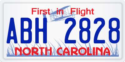 NC license plate ABH2828