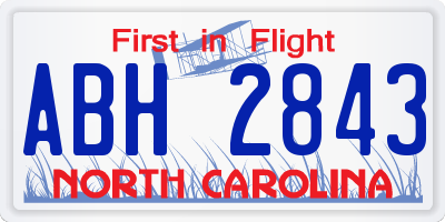 NC license plate ABH2843