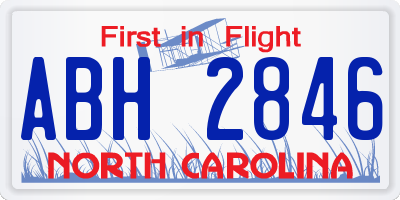 NC license plate ABH2846