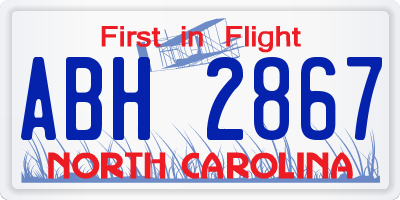 NC license plate ABH2867