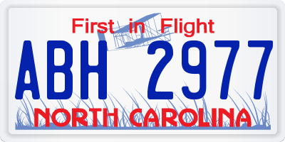 NC license plate ABH2977