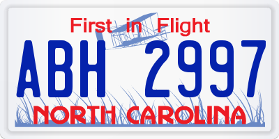NC license plate ABH2997