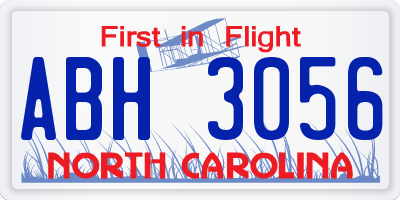 NC license plate ABH3056