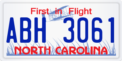 NC license plate ABH3061