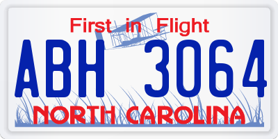 NC license plate ABH3064