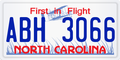 NC license plate ABH3066