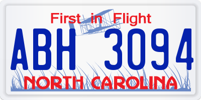 NC license plate ABH3094