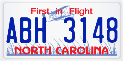 NC license plate ABH3148