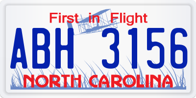 NC license plate ABH3156