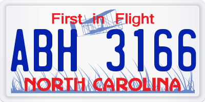 NC license plate ABH3166