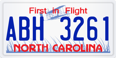 NC license plate ABH3261