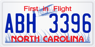 NC license plate ABH3396