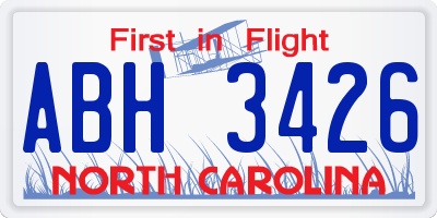 NC license plate ABH3426