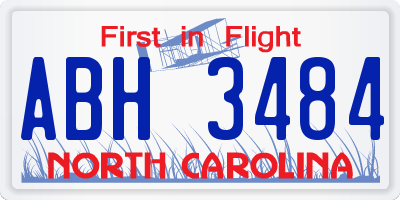 NC license plate ABH3484